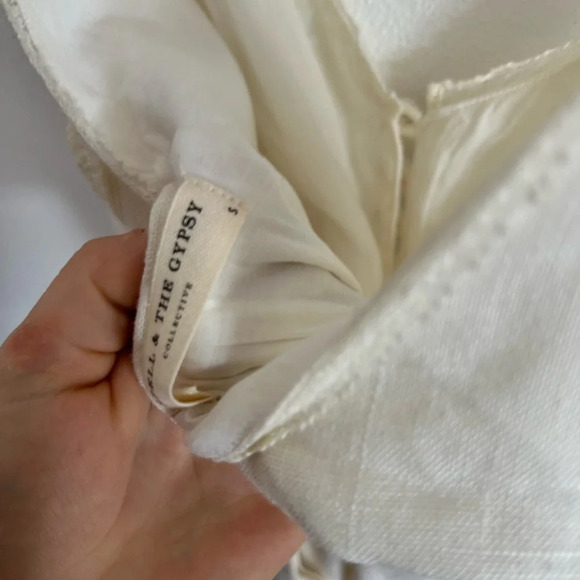 Spell & the Gypsy Milla Strappy Jumpsuit Womens S Off White Linen Jumper - Picture 5 of 8